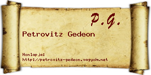 Petrovitz Gedeon névjegykártya